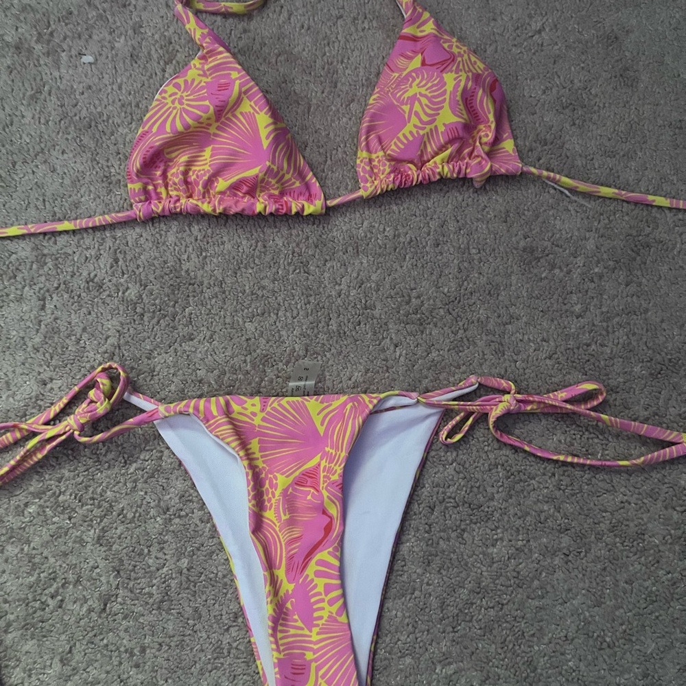 SHEIN Pink and Yellow Bikini